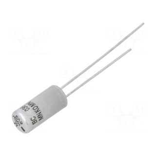 Capacitor: electrolytic | THT | 100uF | 6.3VDC | Ø5x11mm | Pitch: 2.5mm