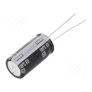 Capacitor: electrolytic | THT | 10uF | 400VDC | Ø10x20mm | Pitch: 5mm