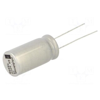 Capacitor: electrolytic | THT | 10uF | 400VDC | Ø12.5x25mm | Pitch: 5mm