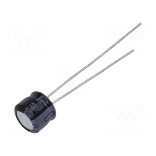 Capacitor: electrolytic | THT | 10uF | 50VDC | Ø6.3x5mm | Pitch: 2.5mm