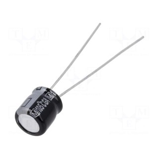 Capacitor: electrolytic | THT | 10uF | 50VDC | Ø6.3x7mm | Pitch: 2.5mm
