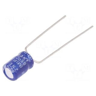 Capacitor: electrolytic | THT | 10uF | 63VDC | Ø5x7mm | Pitch: 5mm | ±20%