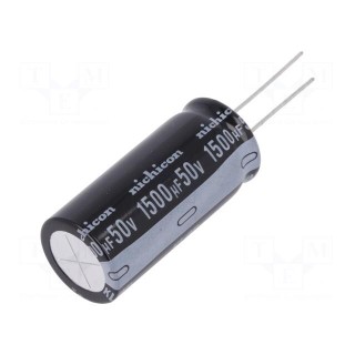 Capacitor: electrolytic | THT | 1500uF | 50VDC | Ø18x40mm | Pitch: 7.5mm