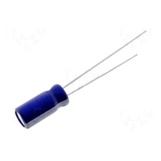 Capacitor: electrolytic | THT | 1uF | 50VDC | Ø4x7mm | Pitch: 1.5mm | ±20%
