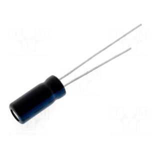Capacitor: electrolytic | THT | 22uF | 50VDC | Ø5x11mm | Pitch: 2mm | ±20%
