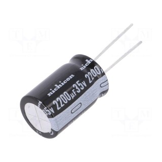 Capacitor: electrolytic | THT | 2200uF | 35VDC | Ø16x25mm | Pitch: 7.5mm