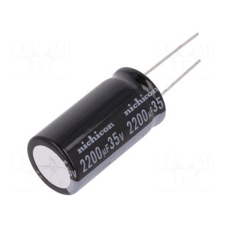 Capacitor: electrolytic | THT | 2200uF | 35VDC | Ø18x35.5mm | ±20%