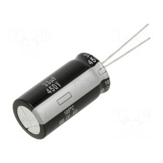 Capacitor: electrolytic | THT | 68uF | 450VDC | Ø18x40mm | Pitch: 7.5mm