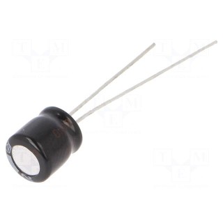 Capacitor: electrolytic | THT | 220uF | 6.3VDC | Ø6.3x7mm | Pitch: 2.5mm
