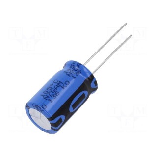 Capacitor: electrolytic | THT | 220uF | 63VDC | Ø12.5x20mm | Pitch: 5mm