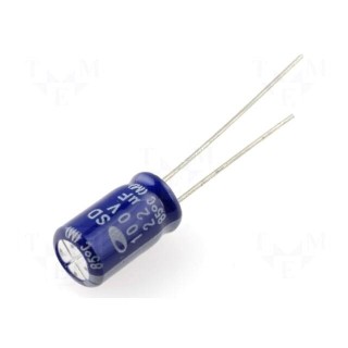 Capacitor: electrolytic | THT | 22uF | 100VDC | Ø6.3x11mm | Pitch: 2.5mm