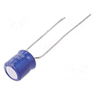 Capacitor: electrolytic | THT | 22uF | 50VDC | Ø6.3x7mm | Pitch: 5mm
