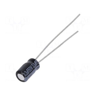 Capacitor: electrolytic | THT | 3.3uF | 50VDC | Ø4x7mm | Pitch: 1.5mm