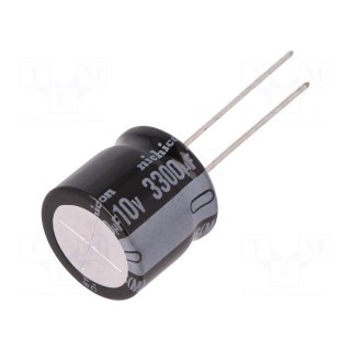 Capacitor: electrolytic | THT | 3300uF | 10VDC | Ø16x15mm | Pitch: 7.5mm