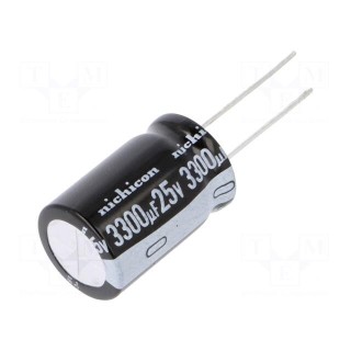 Capacitor: electrolytic | THT | 3300uF | 25VDC | Ø16x25mm | Pitch: 7.5mm