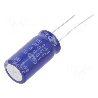 Capacitor: electrolytic | THT | 330uF | 100VDC | Ø12.5x25mm | ±20%