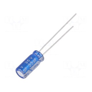 Capacitor: electrolytic | THT | 33uF | 35VDC | Ø5x11mm | Pitch: 2mm | ±20%