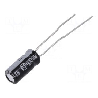 Capacitor: electrolytic | THT | 4.7uF | 63VDC | Ø5x11mm | Pitch: 2.5mm