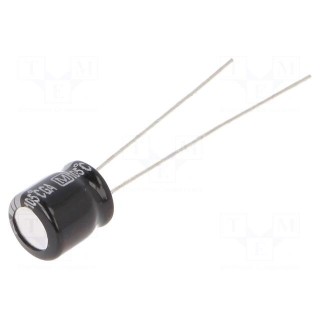 Capacitor: electrolytic | THT | 47uF | 10VDC | Ø6.3x7mm | Pitch: 2.5mm
