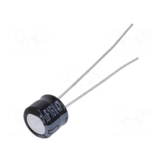 Capacitor: electrolytic | THT | 47uF | 16VDC | Ø6.3x5mm | Pitch: 2.5mm