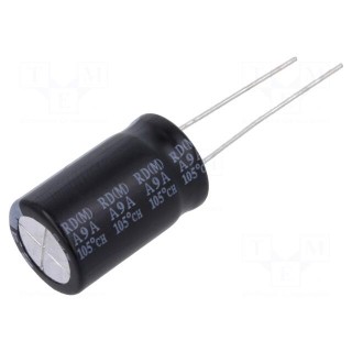 Capacitor: electrolytic | THT | 47uF | 250VDC | Ø12.5x20mm | Pitch: 5mm