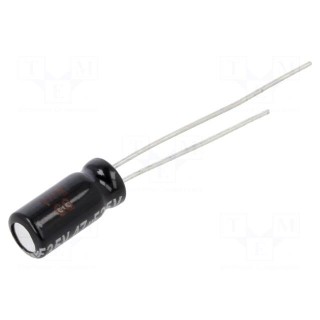 Capacitor: electrolytic | THT | 47uF | 35VDC | Ø5x11mm | Pitch: 2mm | ±20%