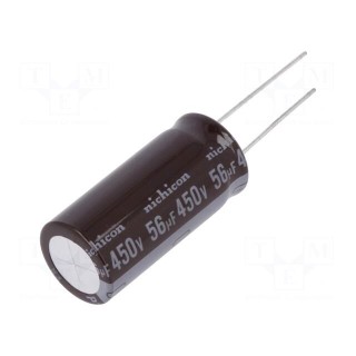 Capacitor: electrolytic | THT | 56uF | 450VDC | Ø16x35.5mm | ±20% | 5000h