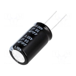 Capacitor: electrolytic | THT | 56uF | 450VDC | Ø18x31.5mm | ±20% | 2000h