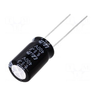 Capacitor: electrolytic | THT | 6.8uF | 400VDC | Ø10x16mm | Pitch: 5mm