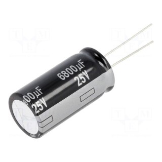 Capacitor: electrolytic | THT | 6800uF | 25VDC | Ø18x35.5mm | ±20% | NHG