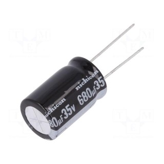 Capacitor: electrolytic | THT | 680uF | 35VDC | Ø16x25mm | Pitch: 7.5mm