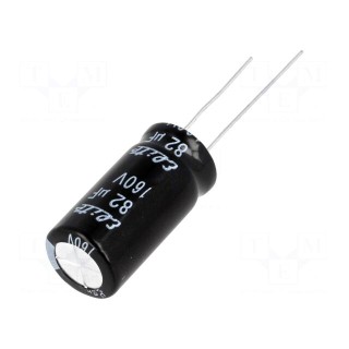 Capacitor: electrolytic | THT | 82uF | 160VDC | Ø12.5x25mm | Pitch: 5mm