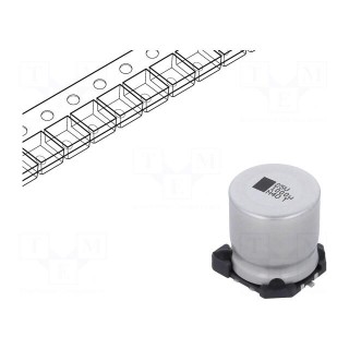 Capacitor: electrolytic | SMD | 1mF | 25VDC | 16x16x16mm | ±20% | 5000h
