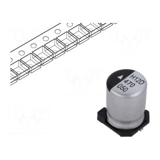 Capacitor: electrolytic | SMD | 47uF | 50VDC | Ø8x10.5mm | 2000h | 160mA