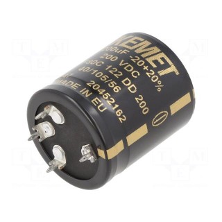 Capacitor: electrolytic | SNAP-IN | 1200uF | 200VDC | Ø35x40mm | ±20%