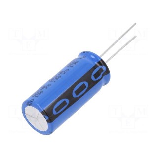 Capacitor: electrolytic | THT | 3.3mF | 25VDC | Ø16x35mm | Pitch: 7.5mm