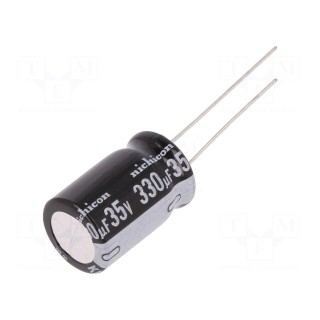 Capacitor: electrolytic | THT | 330uF | 35VDC | Ø12.5x20mm | Pitch: 5mm