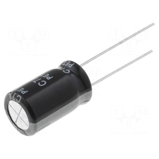 Capacitor: electrolytic | THT | 1000uF | 16VDC | Ø10x16mm | Pitch: 5mm