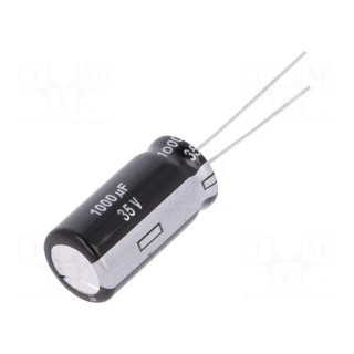 Capacitor: electrolytic | THT | 1000uF | 35VDC | Ø12.5x25mm | Pitch: 5mm