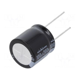 Capacitor: electrolytic | THT | 100uF | 200VDC | Ø20x20mm | Pitch: 10mm