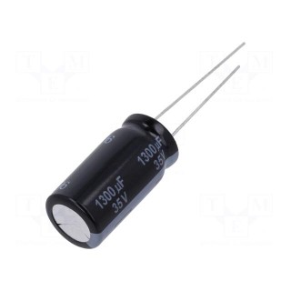 Capacitor: electrolytic | THT | 1300uF | 35VDC | Ø12.5x25mm | Pitch: 5mm