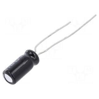 Capacitor: electrolytic | THT | 2.2uF | 50VDC | Ø5x11mm | Pitch: 5mm