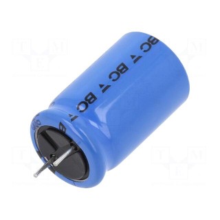 Capacitor: electrolytic | THT | 220uF | 100VDC | Ø16x25mm | Pitch: 7.5mm