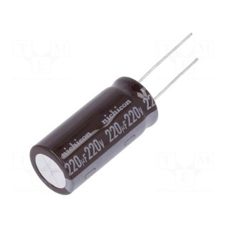 Capacitor: electrolytic | THT | 220uF | 220VDC | Ø16x35.5mm | ±20%