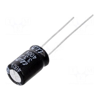 Capacitor: electrolytic | THT | 3.3uF | 400VDC | Ø8x11.5mm | ±20% | 2000h