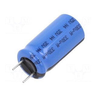 Capacitor: electrolytic | THT | 330uF | 35VDC | Ø10x20mm | Pitch: 5mm