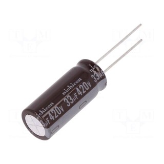 Capacitor: electrolytic | THT | 33uF | 420VDC | Ø12.5x31.5mm | ±20%