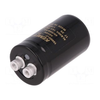 Capacitor: electrolytic | 15mF | 40VDC | Ø36x62mm | Pitch: 12.8mm | ±20%