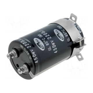 Capacitor: electrolytic | 2200uF | 450VDC | Ø64x110mm | ±20% | 20000h