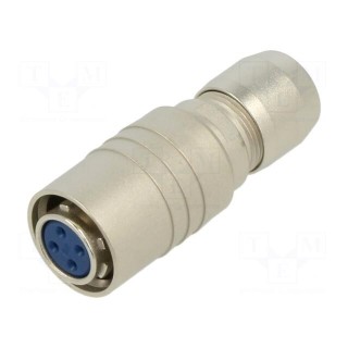 Connector: circular | HR10 | push-pull | plug | 2A | gold-plated | PIN: 4